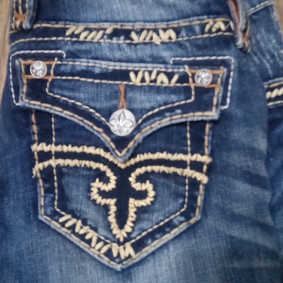 Rock Revival Jeans Women's 26 Abbie Skinny Embellished Embroidered Fade NWOT - Picture 6 of 8